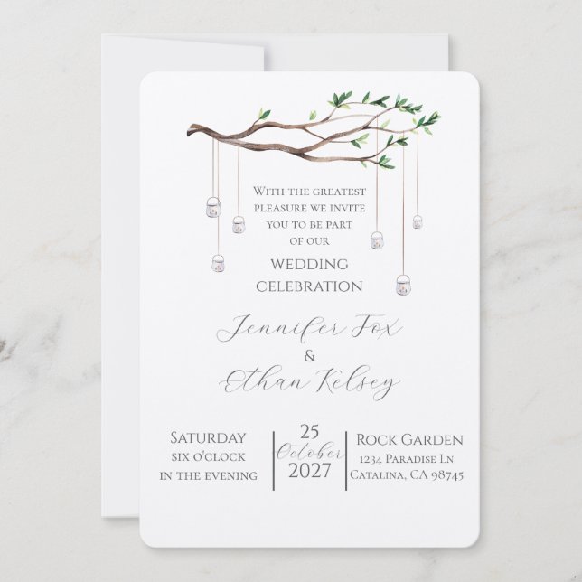 Sweet Garden Wedding Einladung (Vorderseite)