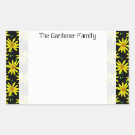 Sweet Garden Yellow Arnica Wildblume auf beliebige Rechteckiger Aufkleber