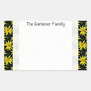 Sweet Garden Yellow Arnica Wildblume auf beliebige Rechteckiger Aufkleber
