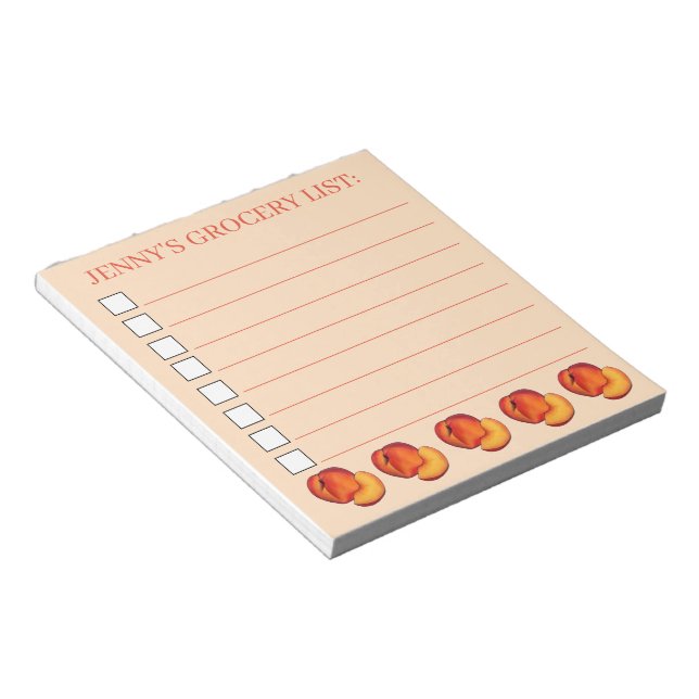 Sweet Georgia Peach Paches Fruit GrocerList Notizblock (angewinkelt)