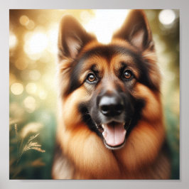 Sweet German Shepherd mit einem hellen Lächeln Poster