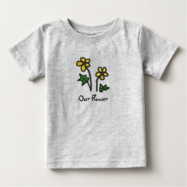 Sweet Gezeichnet Gelbe Blume mit benutzerdefiniert Baby T-shirt