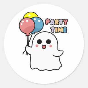 Sweet Ghost Bereit für das Party Runder Aufkleber
