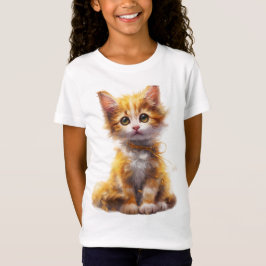Sweet Ginger und White Patchwork Kitten Charm T-Shirt