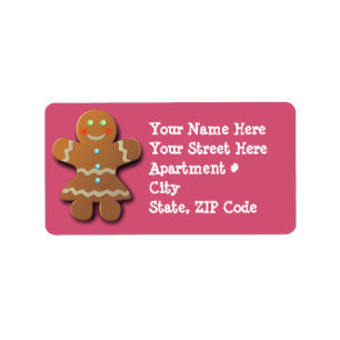 Sweet Gingerbread Girl Adressaufkleber