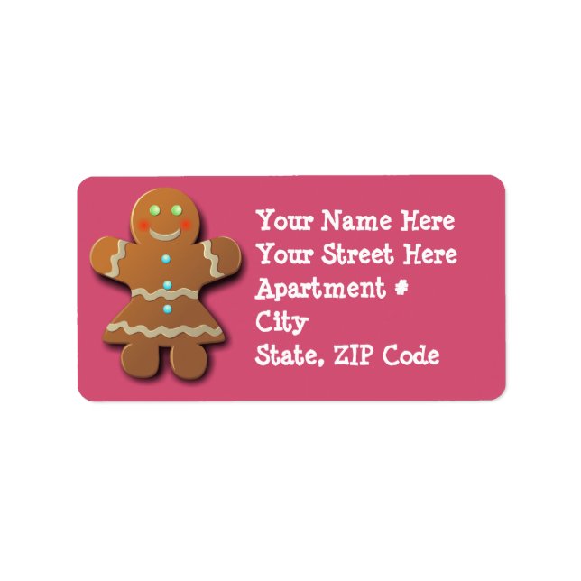 Sweet Gingerbread Girl Adressaufkleber (Vorne)