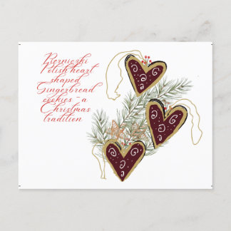 Sweet Gingerbread Holiday Traditionen aus Polen Einladungspostkarte