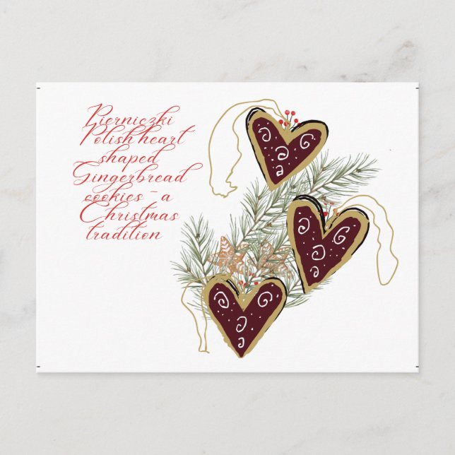 Sweet Gingerbread Holiday Traditionen aus Polen Einladungspostkarte (Vorderseite)