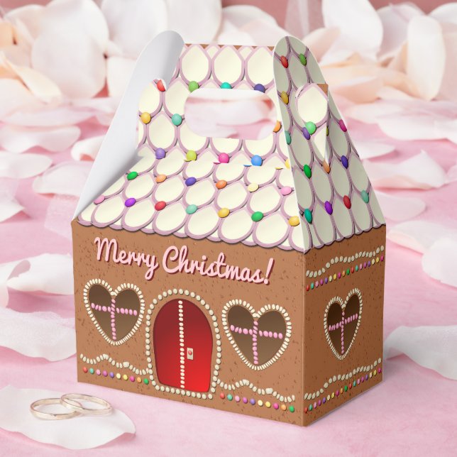 Sweet Gingerbread House mit Herz-förmigen Fenstern Geschenkschachtel (Hochzeit)