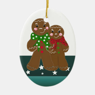 Sweet Gingerbread Men Keramik Ornament