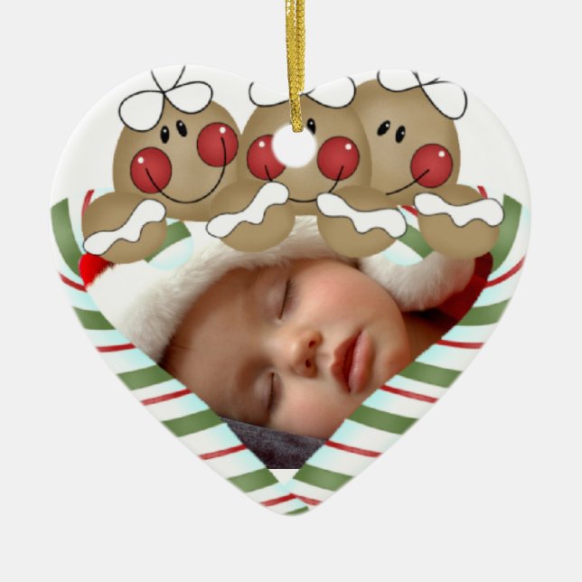 Sweet Gingerbread Personalisiert Weihnachtsfeier Keramikornament (Vorne)