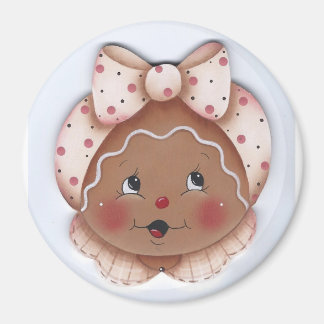Sweet Gingerbrot Miss in Pink Magnet