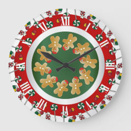 Sweet Gingerbrot Weihnachten Große Wanduhr