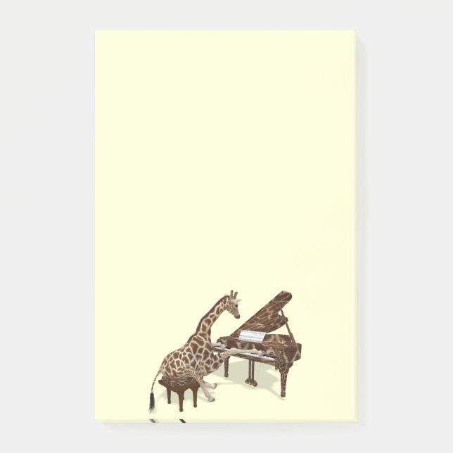 Sweet Giraffe Lieben zum Klavierspielen Post-it Klebezettel (Vorderseite)