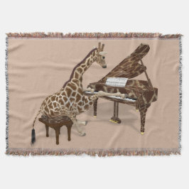 Sweet Giraffe Playing Grand Piano Decke