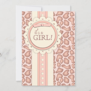 Sweet Giraffe Scrapbook Babydusche Einladung  Rosa