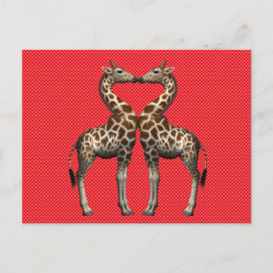Sweet Giraffes Couple in Liebe Postkarte