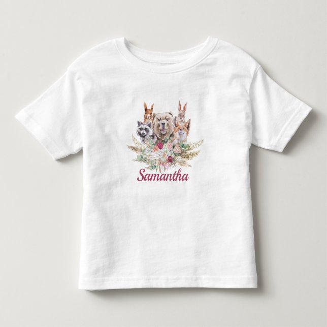 Sweet Girl Boho Waldtiere Kleinkind T-shirt (Vorderseite)