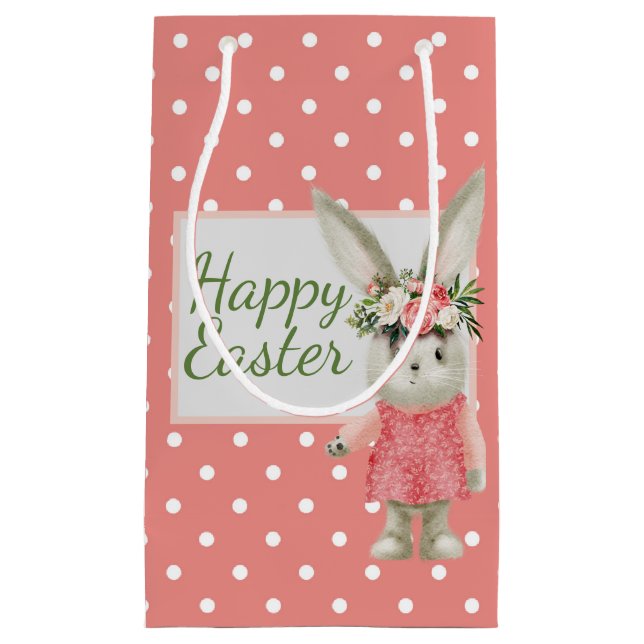 Sweet Girl Bunny Osterpink Kleine Geschenktüte (Vorderseite)