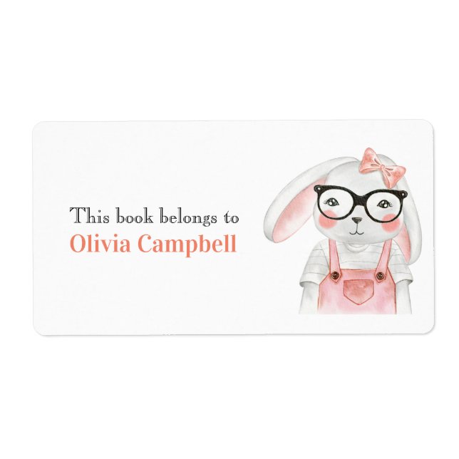 Sweet Girl Bunny Personalized Book Belongs To (Vorne)