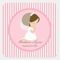 Sweet Girl First Holy Communion Sticker rose