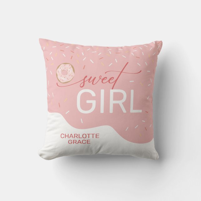 Sweet Girl Pink Zuckerguss Spinkles Girl's Kissen (Vorderseite)