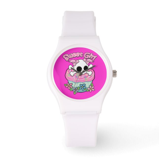 Sweet Girl Skull Armbanduhr (Vorderseite)