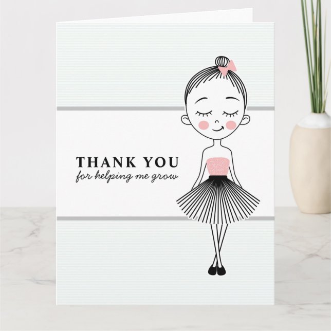 Sweet Girl Teacher Danke, dass Sie geklappt haben Dankeskarte (Vorderseite)