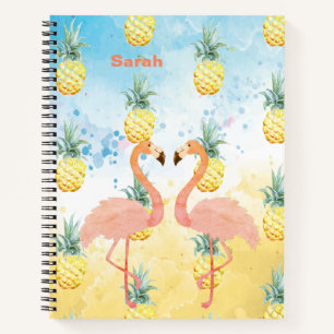 Sweet Girly Flamingo und Ananas Notizbuch