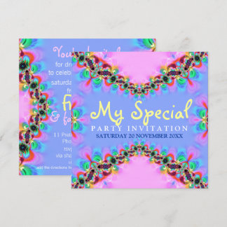 Sweet Girly Lace Fraktal Special Party Einladungen
