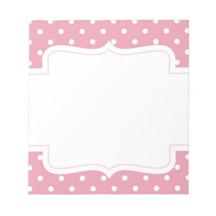 Sweet Girly Pink Dot Pattern Notizblock