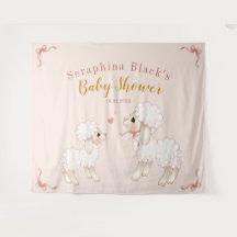 Sweet Girly Pink Lamb Babydusche Hintergrund