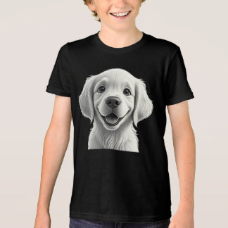 Sweet Golden Joy: Pixar-Style Puppy Friends Tri-Blend Shirt