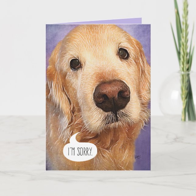 Sweet Golden Retriever I'm Sorry card Karte (Vorderseite)