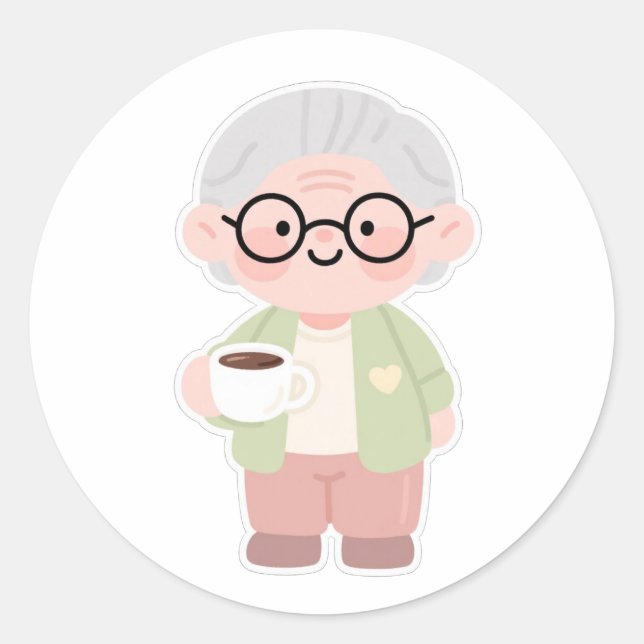 👵 Sweet Grandma Runder Aufkleber (Vorderseite)