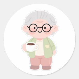 👵 Sweet Grandma Runder Aufkleber