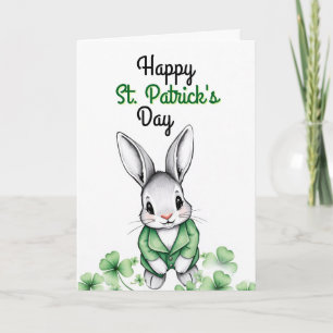 Sweet Green Bunny & Kleeblatts St Patrick's Day Karte
