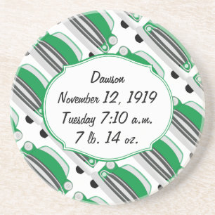 Sweet Green Retro Car Baby Dusche Geschenke Untersetzer