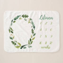 Sweet Greenery Baby Name Monthly Meilenstein Foto Sherpadecke