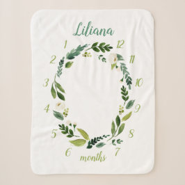 Sweet Greenery Baby Name Monthly Meilenstein Foto Sherpadecke