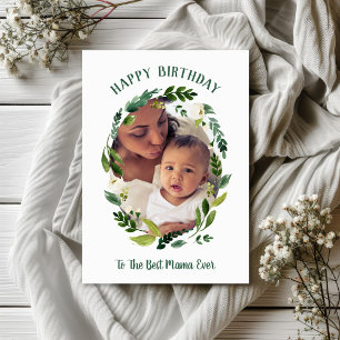 Sweet Greenery Carte photo d'anniversaire pour mam