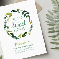 Sweet Greenery Nouvelle adresse Moving Faire-part