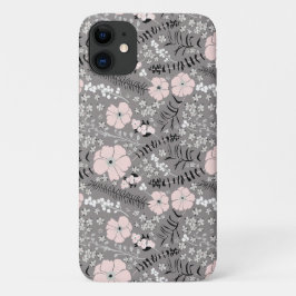 Sweet Grey Pink White Pattern Blume Case-Mate iPhone Hülle