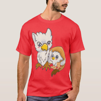 Sweet Griffin Family Birds Kawaii Anime Japanese r T-Shirt