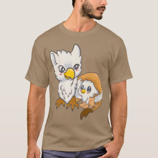 Sweet Griffin Family Birds Kawaii Anime Japanese r T-Shirt