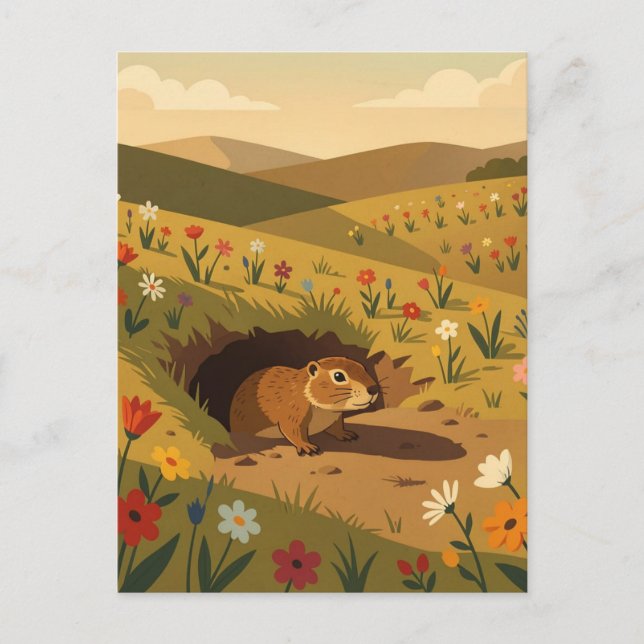 Sweet Groundhog Day | Spring or Winter Poem Postkarte (Vorderseite)