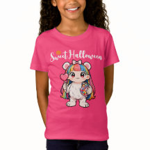 Sweet Halloween Cute Monster Girl Kids T-Shirt
