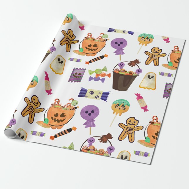 Sweet Halloween Wrapping Paper Geschenkpapier (Ungerollt)