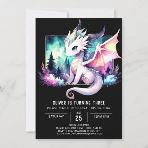 Sweet Happy Dragon Birthday Einladung