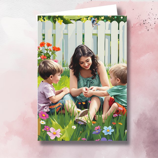 Sweet Happy Mother Day | Mama und Kinder Karte (Von Creator hochgeladen)